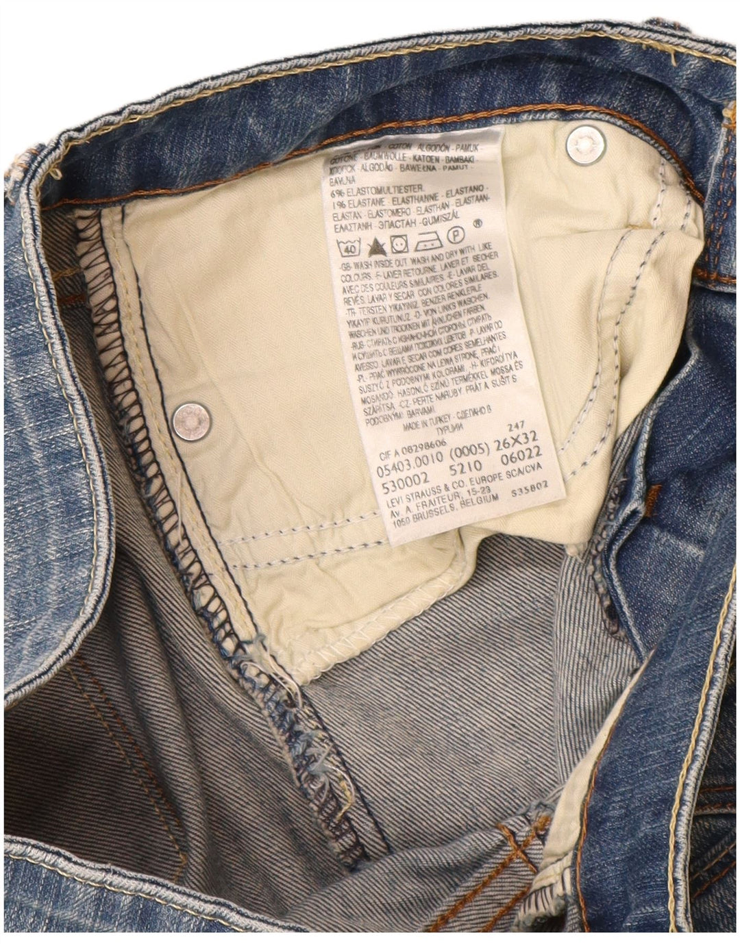 Женские джинсы скинни с легким изгибом LEVI'S W26 L30, синий хлопок