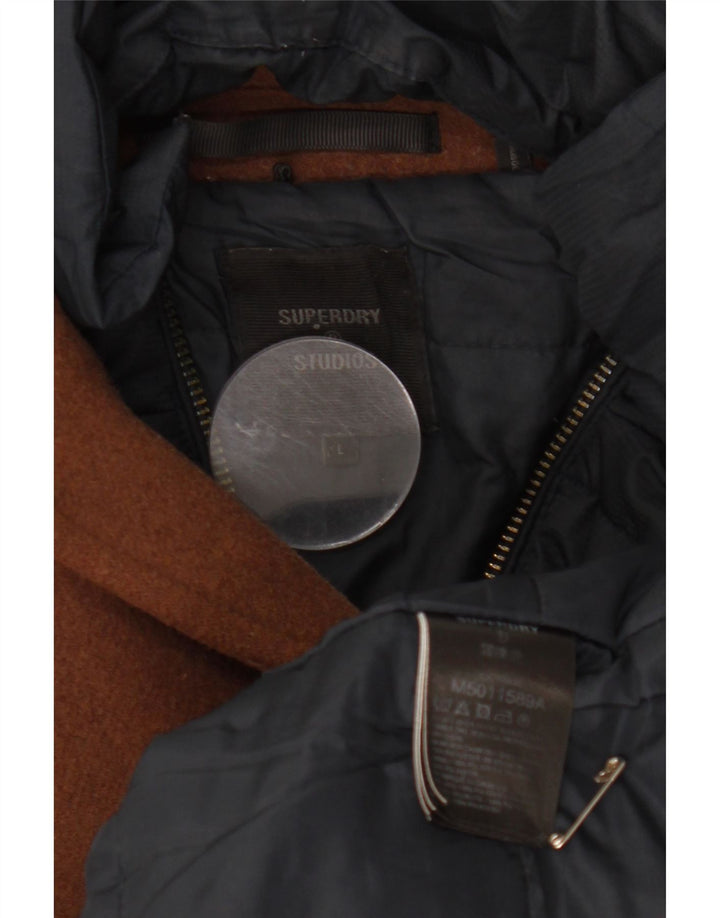 Мужское пальто Superdry UK 40, большое, коричневое, шерстяное