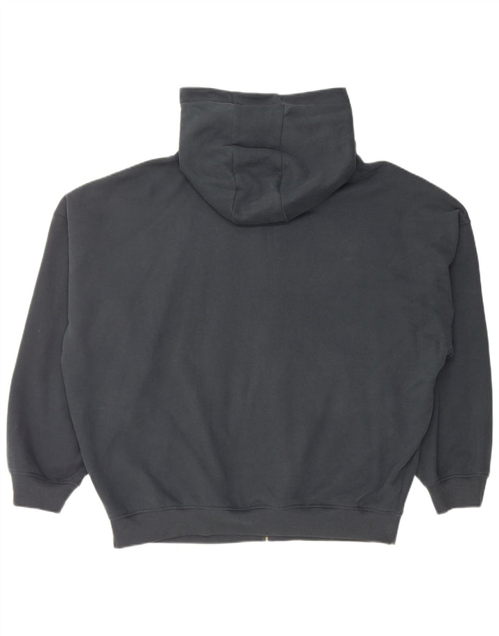 ANIMAL Womens Oversized Zip Hoodie Sweater UK 14 Large Black Cotton