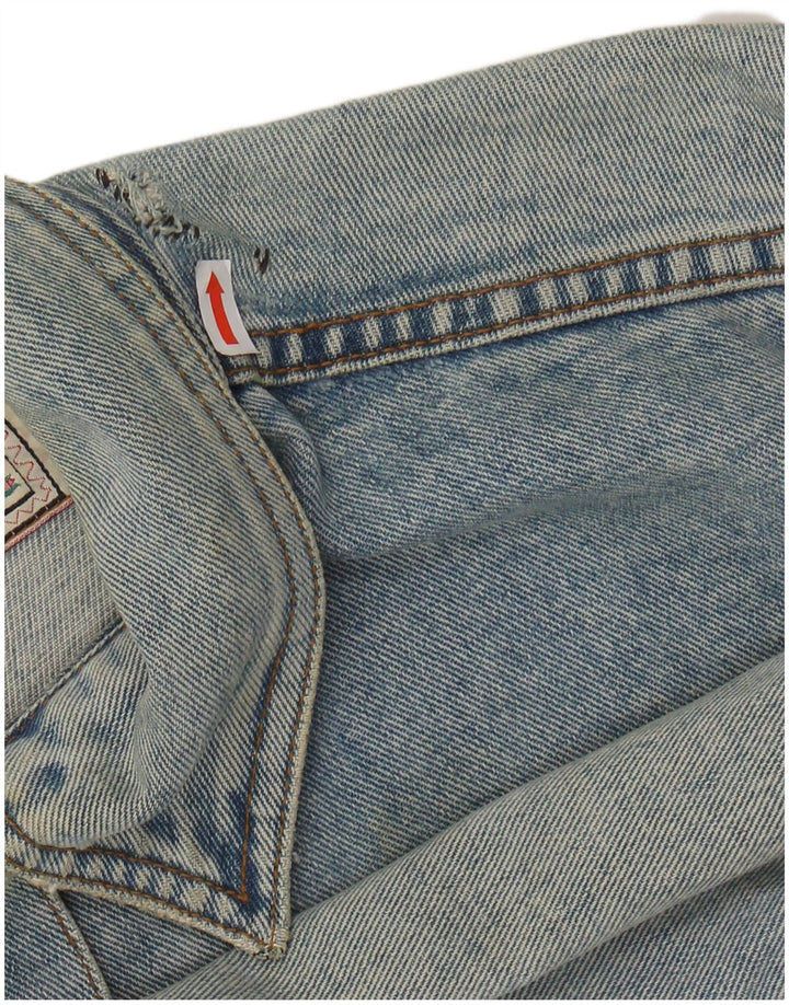 Женская укороченная джинсовая куртка ONYX UK 14, хлопок среднего синего цвета