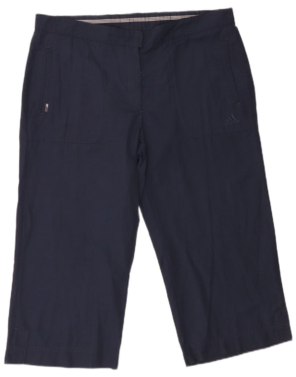 Женские прямые капри Adidas UK 16, большие W36 L21, темно-синие, хлопок