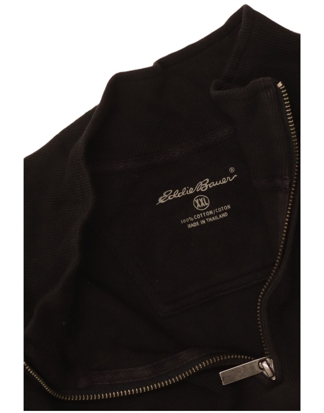 EDDIE BAUER Мужской свитшот с воротником на молнии, джемпер XL, черный хлопок