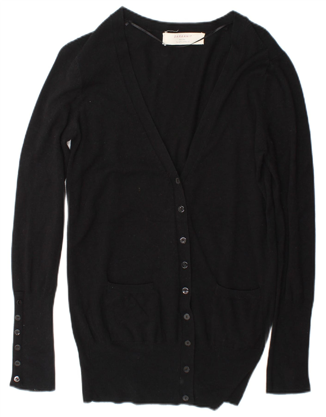 Женский кардиган Zara UK 14, средний черный вискоза