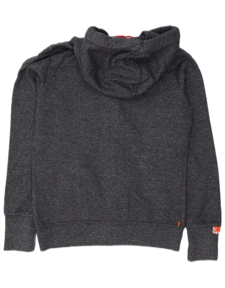 Мужской свитер с капюшоном на молнии Superdry, средний серый хлопок с крапинками