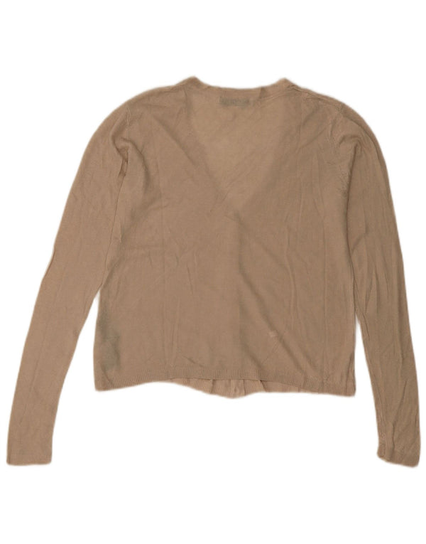 Женский укороченный кардиган Zara UK 10, маленький размер, бежевый, вискоза