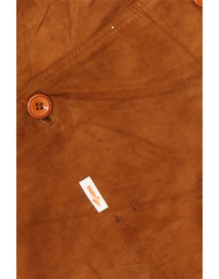 Винтажная мужская замшевая куртка-бомбер IT 56 3XL Коричневая замша