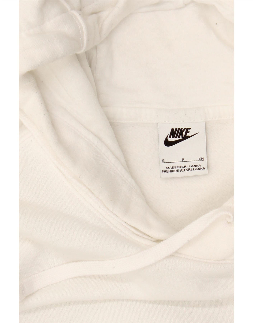 NIKE Mens Hoodie Jumper Small White Cotton