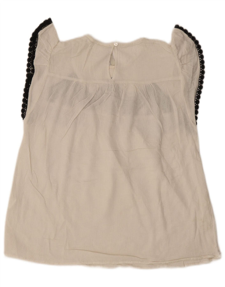 Женская блузка Zara Top UK 6 XS Белый с цветочным принтом