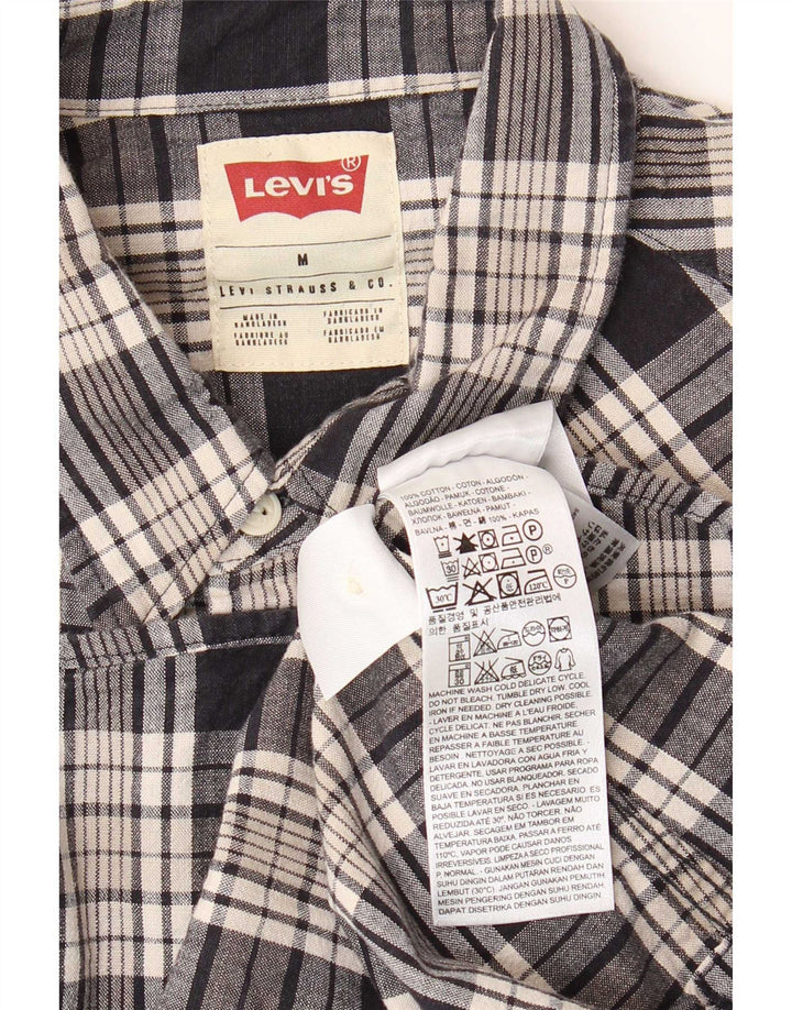 Мужская рубашка Levi's среднего размера, черная клетка, хлопок