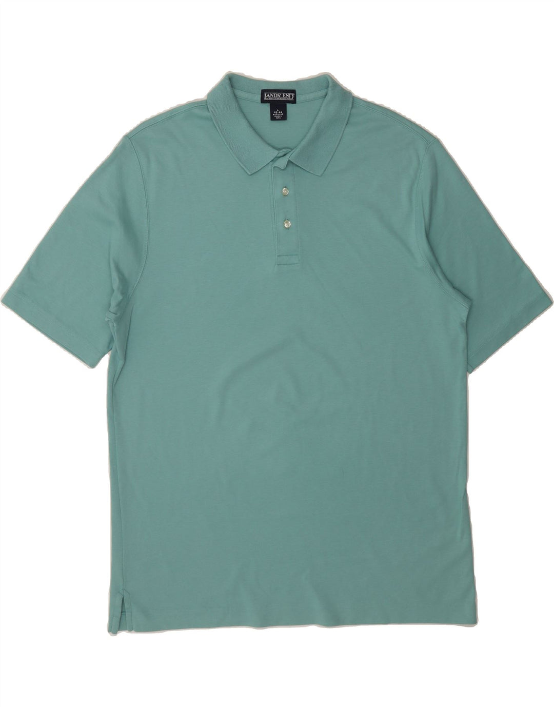 LANDS END Mens Regular Polo Shirt IT 42/44 Large Blue Cotton Vintage Lands End and Second-Hand Lands End from Messina Hembry 