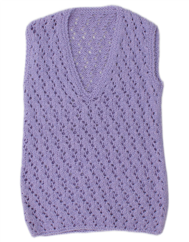 Винтажная женская майка без рукавов UK 12, средний фиолетовый