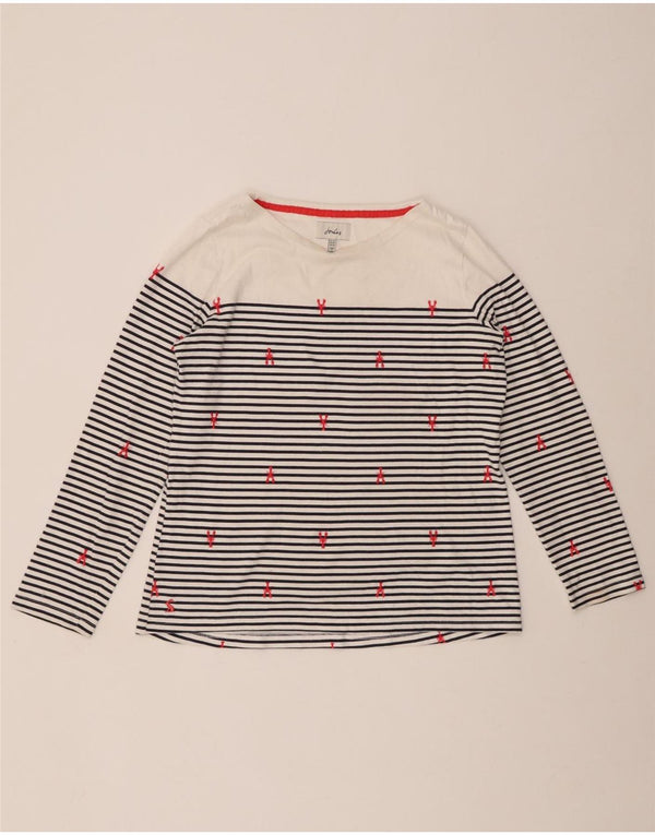 JOULES Женский топ с длинным рукавом UK 14, большая белая полоска