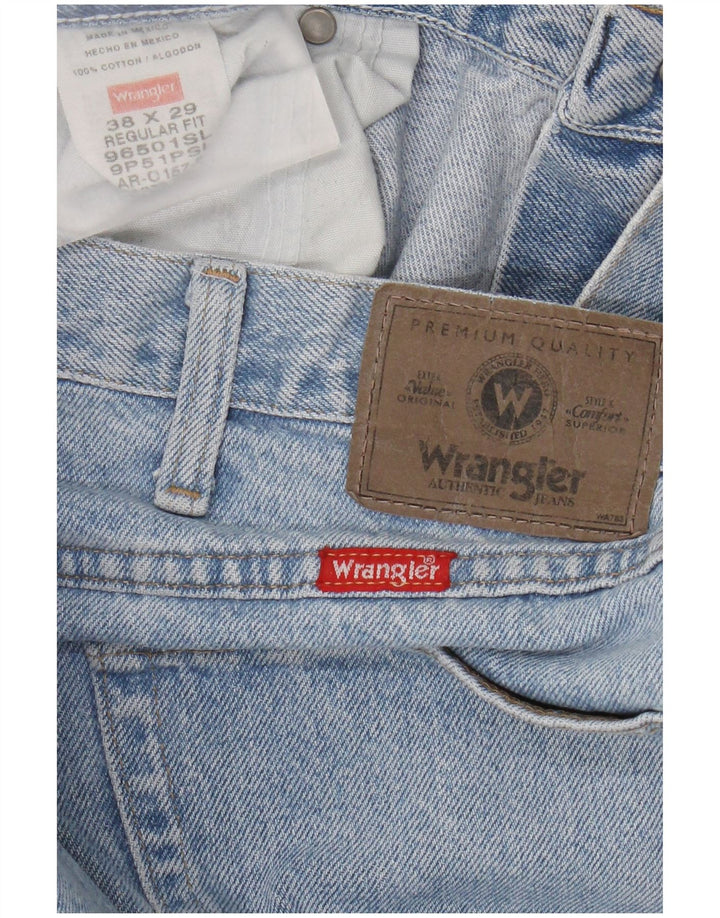 Мужские прямые джинсы Wrangler стандартного кроя W38 L29, синие, хлопок