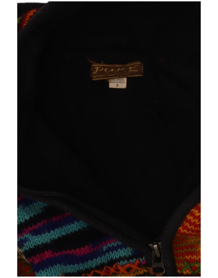 ВИНТАЖНЫЙ женский кардиган с капюшоном, Великобритания 12, средний, в разноцветную полоску