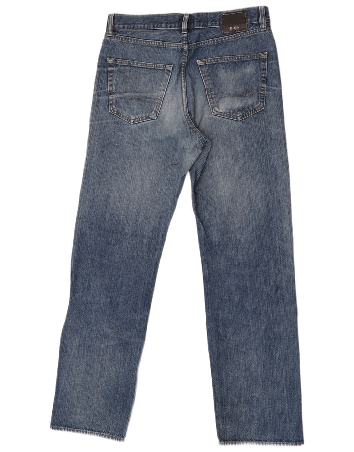 Мужские прямые джинсы Hugo Boss W33 L32, синий хлопок