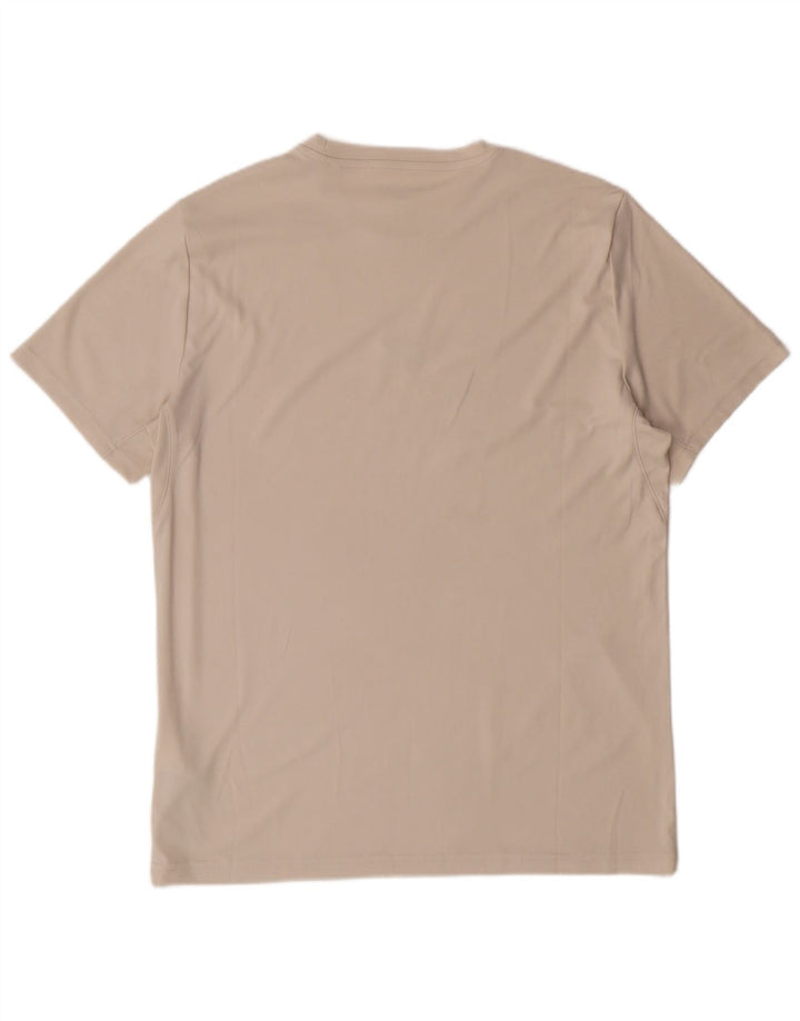 CALVIN KLEIN Mens T-Shirt Top Medium Beige Polyester