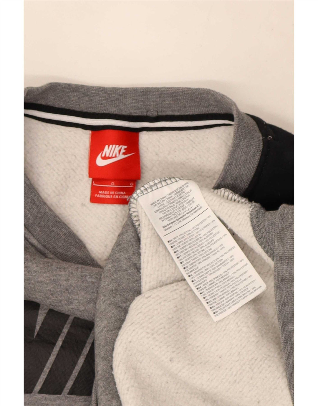 Мужской свитшот с графическим рисунком Nike, большой серый цвет с цветными блоками