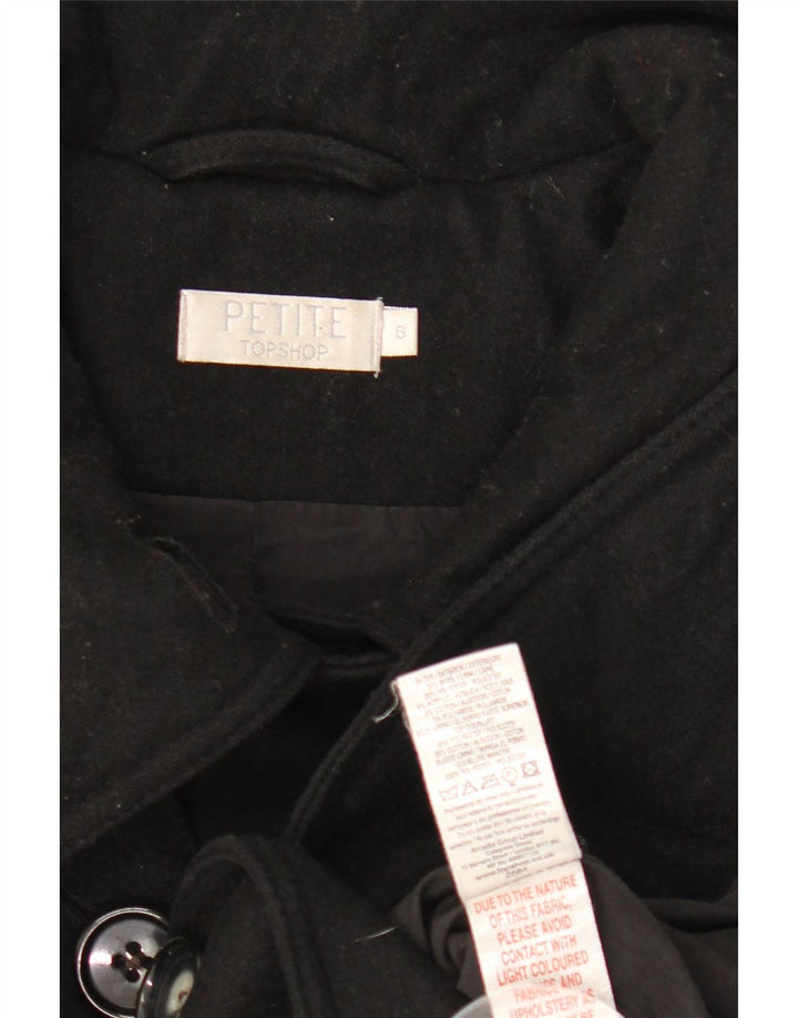 Женский тренч Topshop UK 6 XS, черный, шерсть