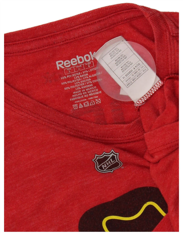 Мужская футболка Reebok Chicago Blackhawks с рисунком, большой красный полиэстер