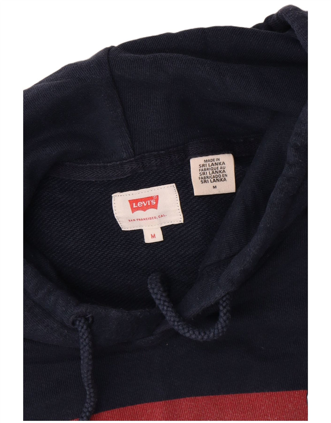 Мужской джемпер с капюшоном с рисунком Levi's, средний темно-синий, хлопковый