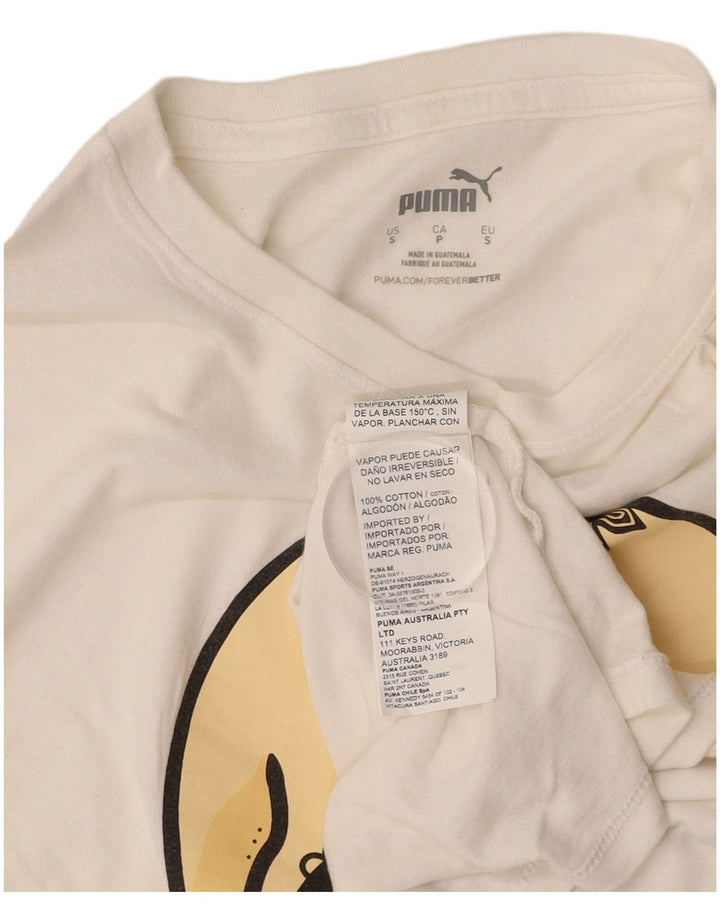 Мужская футболка с рисунком PUMA, маленький белый хлопковый топ