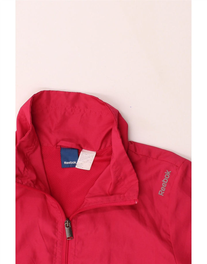 REEBOK Womens Tracksuit Top Jacket UK 8/10 Small Pink Polyester Vintage Reebok and Second-Hand Reebok from Messina Hembry 