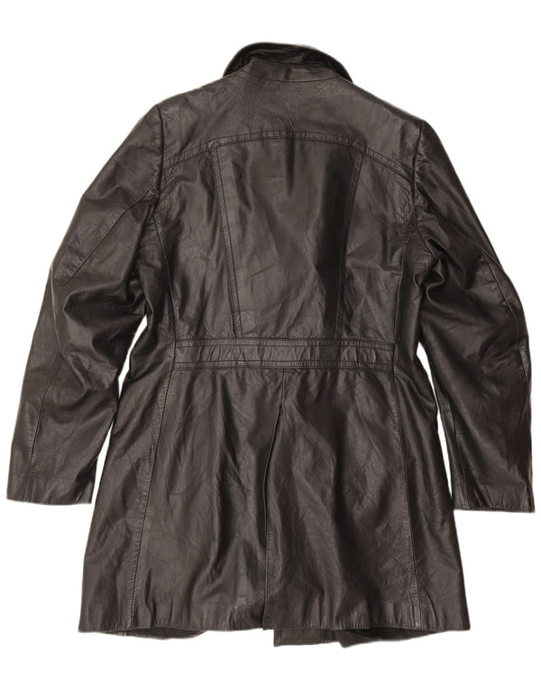 Vintage Mens Leather Coat UK 38 Medium Black
