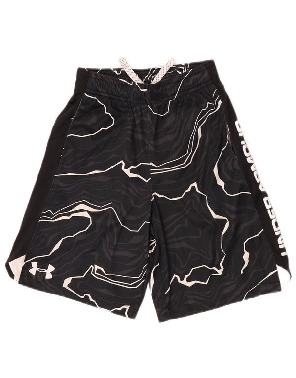 Спортивные шорты с рисунком Under Armour для мальчиков 7–8 лет, маленькие черные спортивные шорты