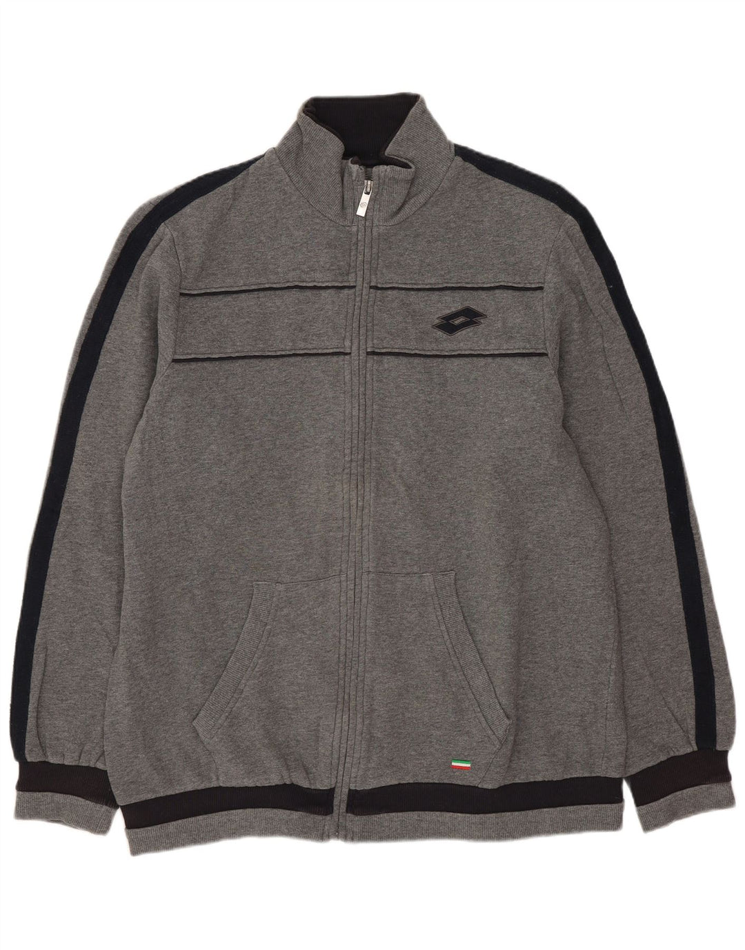 Мужской спортивный костюм Lotto, верхняя куртка, большой серый хлопок с цветными блоками