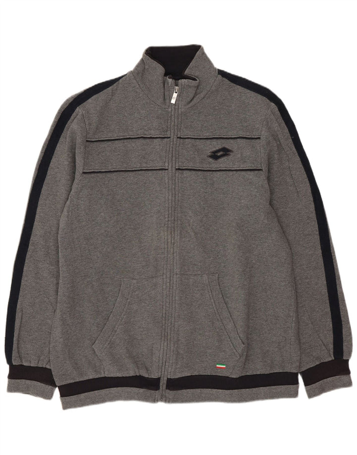 Мужской спортивный костюм Lotto, верхняя куртка, большой серый хлопок с цветными блоками