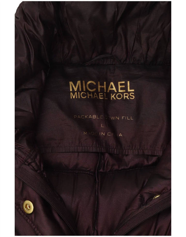 Женское стеганое пальто Michael Kors UK 16, большое фиолетовое