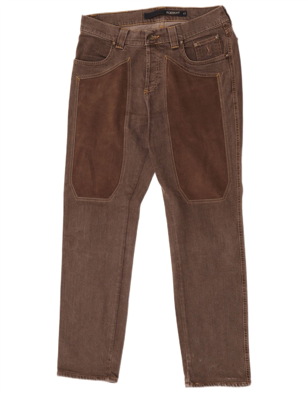 Мужские узкие джинсы Jeckerson W33 L31 коричневые, хлопок