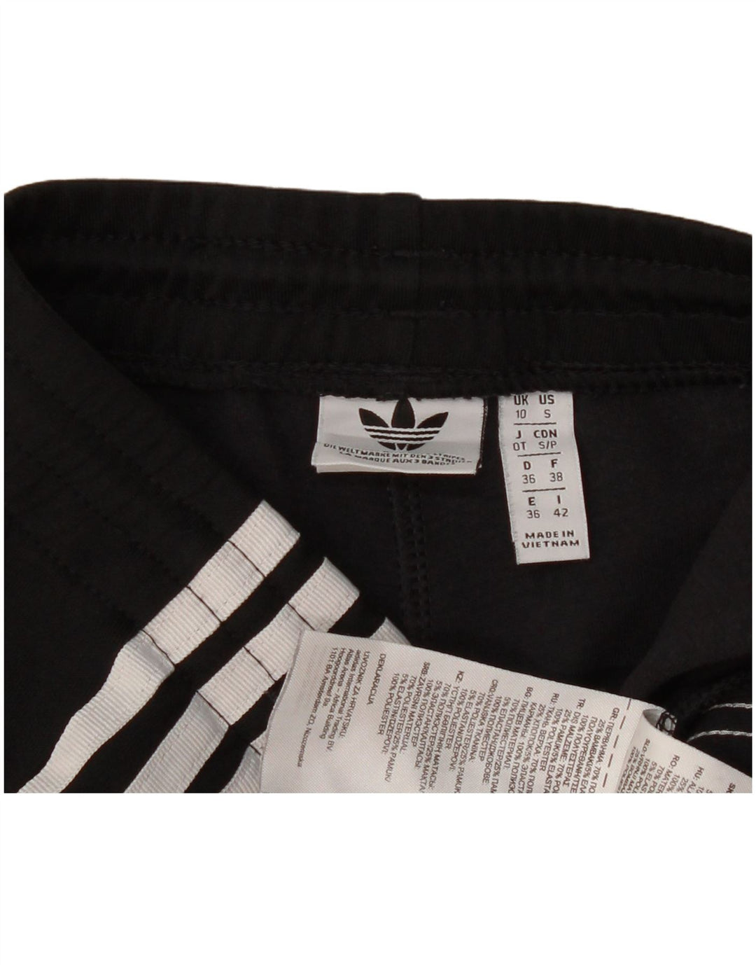Женские спортивные брюки Adidas UK 10, маленькие черные из полиэстера