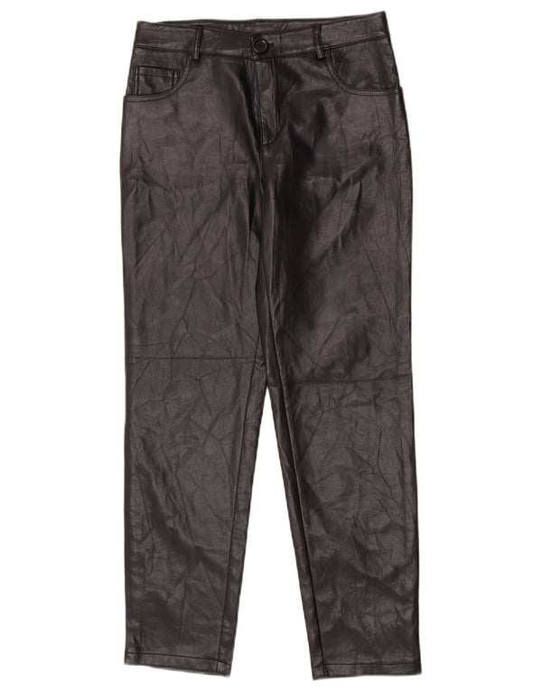 Guess Женские зауженные брюки из искусственной кожи UK 14 Medium W28 L26 Черные