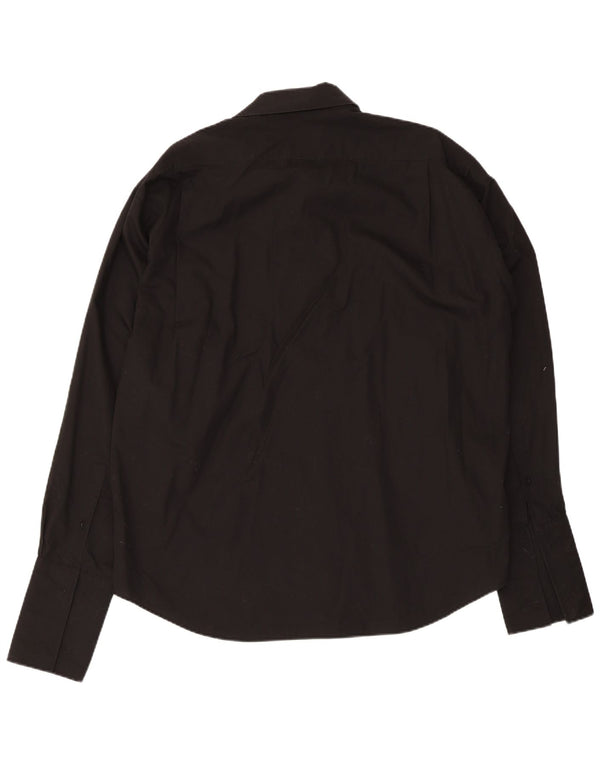 Мужская деловая рубашка Yves Saint Laurent, размер 43, 17 XL, черный хлопок