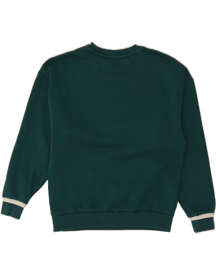 PUMA Womens Oversized Graphic Sweatshirt Jumper UK 10 Small Green Cotton Vintage Puma and Second-Hand Puma from Messina Hembry 