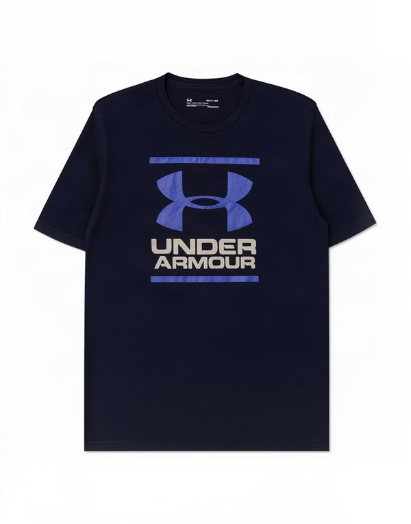 Мужская футболка с рисунком Under Armour Heat Gear, маленький темно-синий хлопковый топ