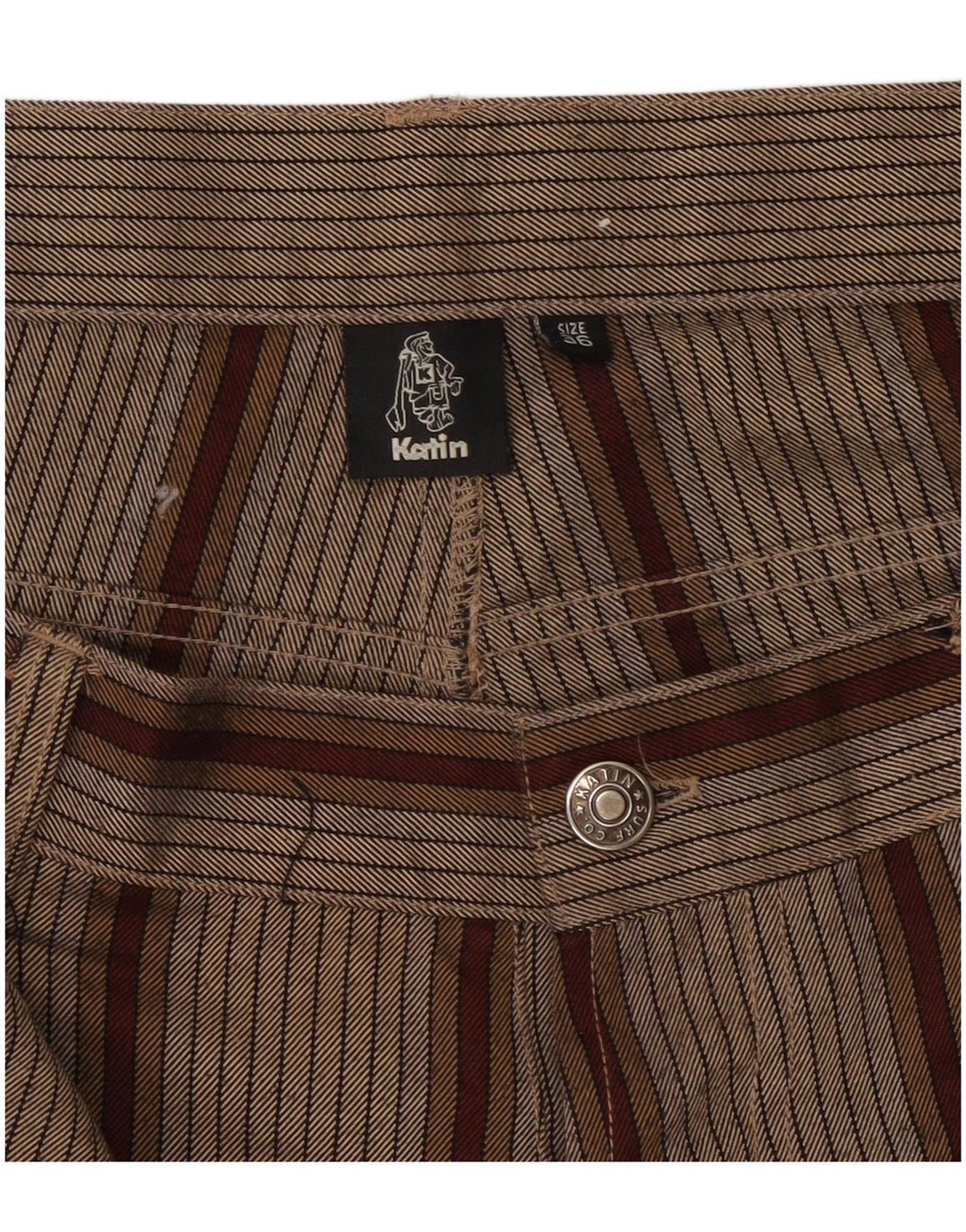 Katin Мужские повседневные шорты W36, большие коричневые полосатые полиэстер