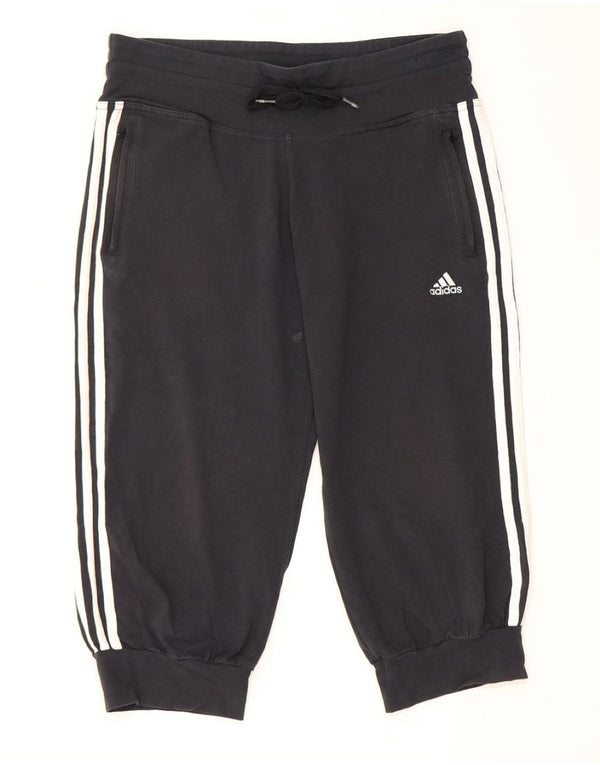 Женские спортивные брюки-капри Adidas Joggers UK 14, большие черные хлопковые брюки