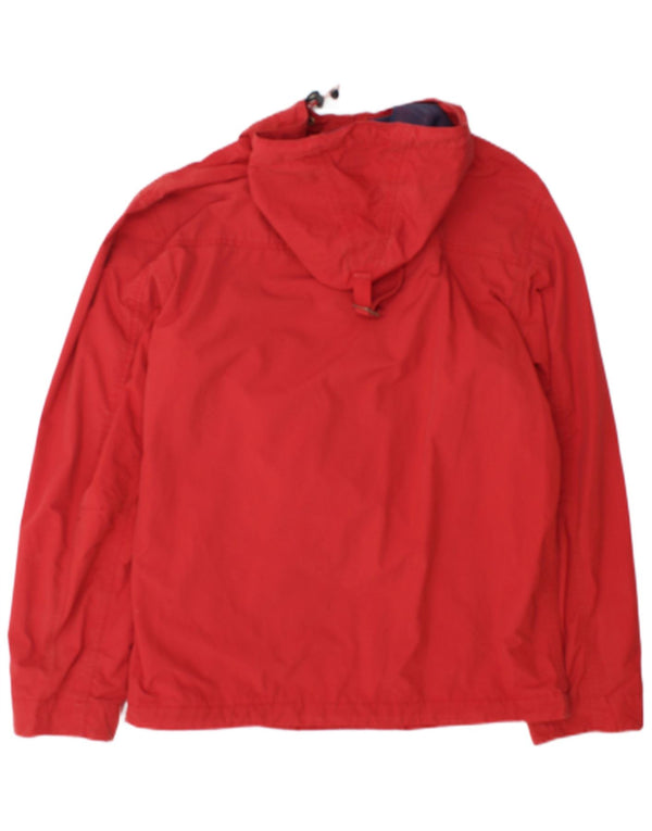 Napapijri Mens Hooded Graphic Anorak Jacket UK 38 Medium Red Polyamide