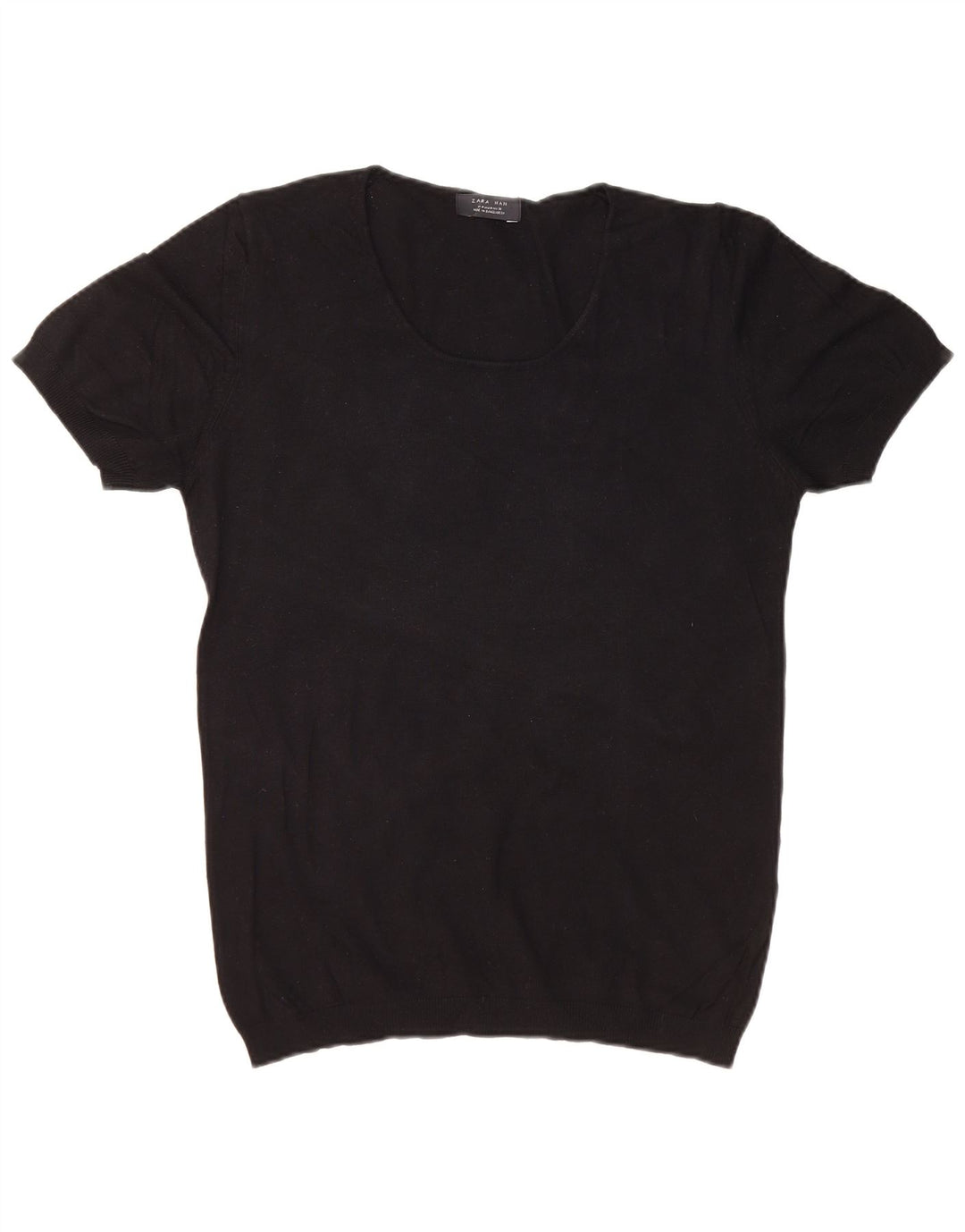 Мужской джемпер с вырезом лодочкой ZARA, средний черный