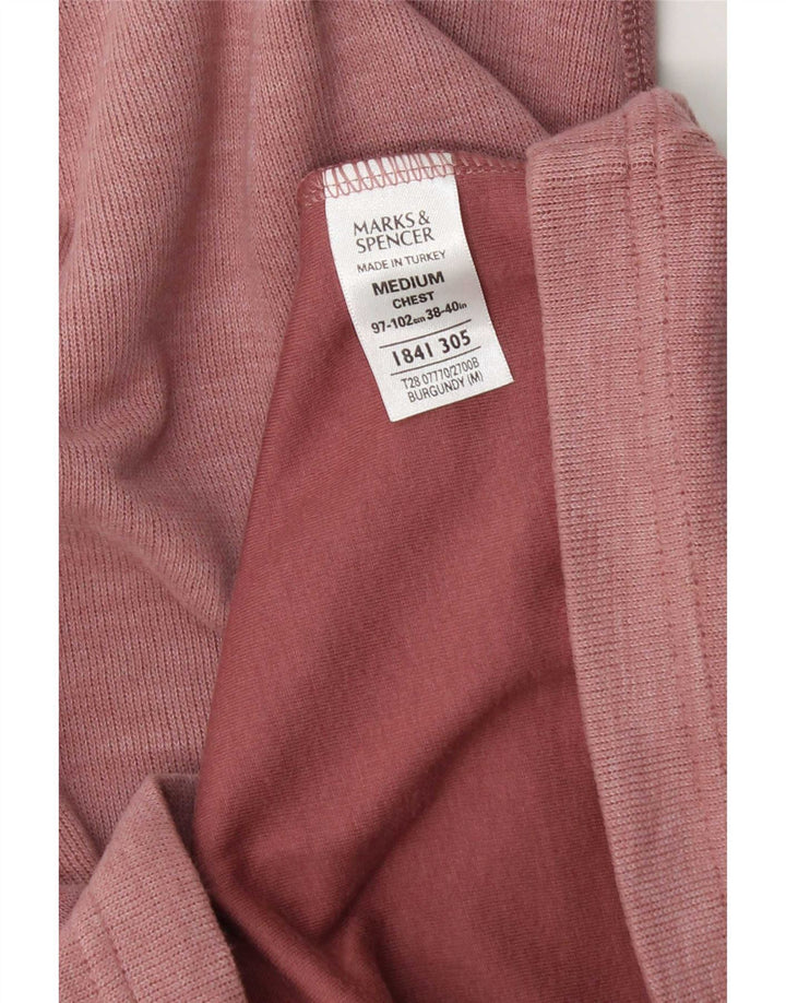 Мужской топ Marks & Spencer Blue Harbor с длинными рукавами, средний бордовый хлопок, хлопок