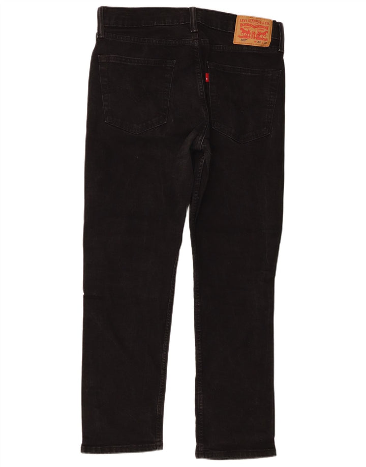 Мужские прямые джинсы Levi's 502 W33 L27, черный хлопок