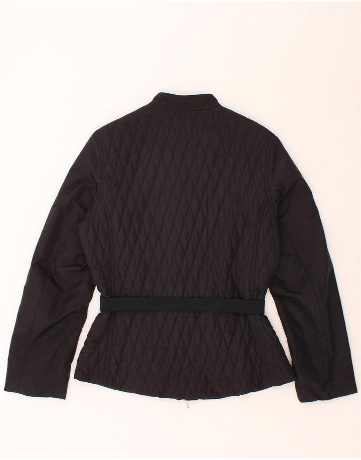 STEFANEL Womens Bomber Jacket IT 42 Medium Black Polyester Vintage Stefanel and Second-Hand Stefanel from Messina Hembry 