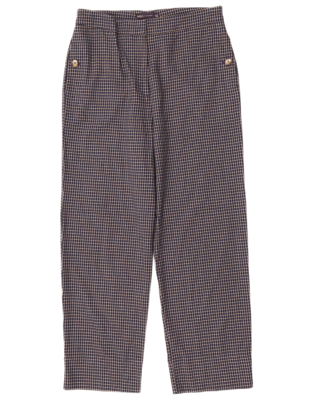 Женские укороченные брюки Marks & Spencer UK 10, маленькие W28 L25, синие