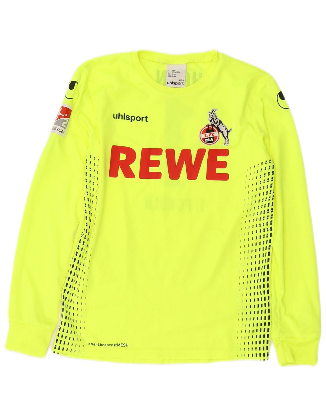 UHLSPORT Футболка с рисунком FC Koln для мальчиков, длинные рукава, 13–14 лет, зеленый полиэстер