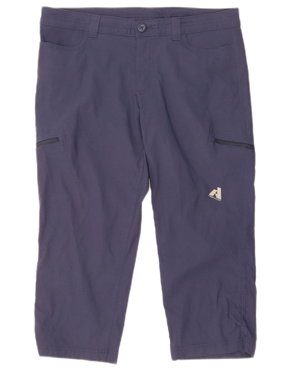 Eddie Bauer Womens Hiking Capri Trousers US 10 Large W34 L21 Blue Nylon