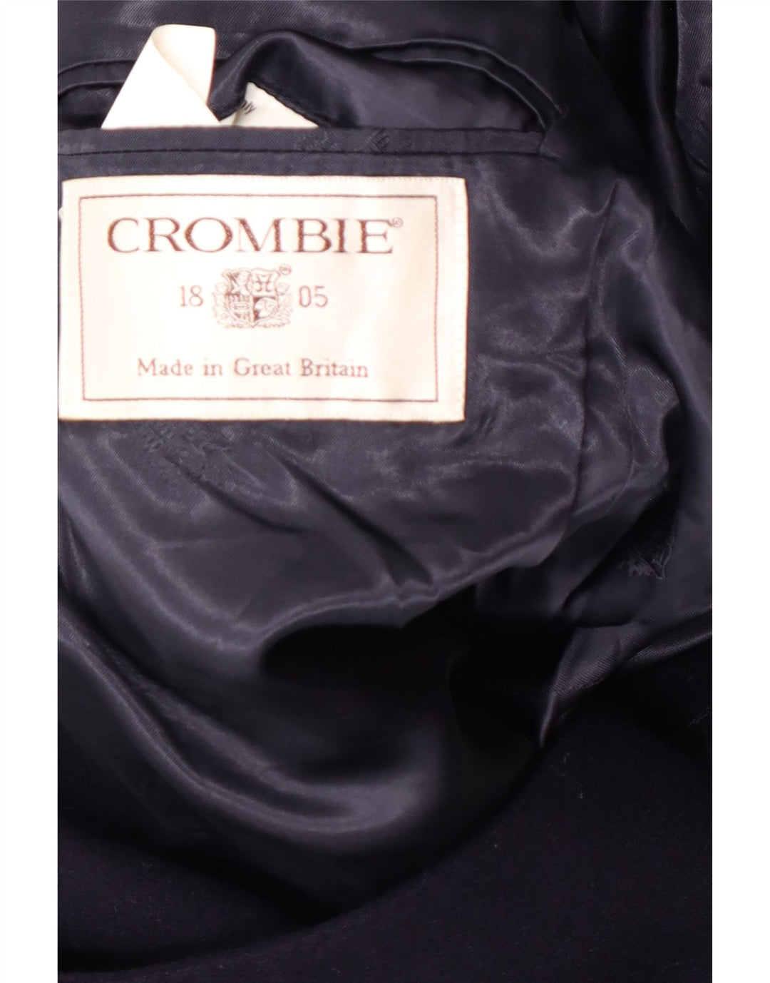 Мужское пальто CROMBIE UK 40, большое темно-синее, новое классическое шерстяное пальто
