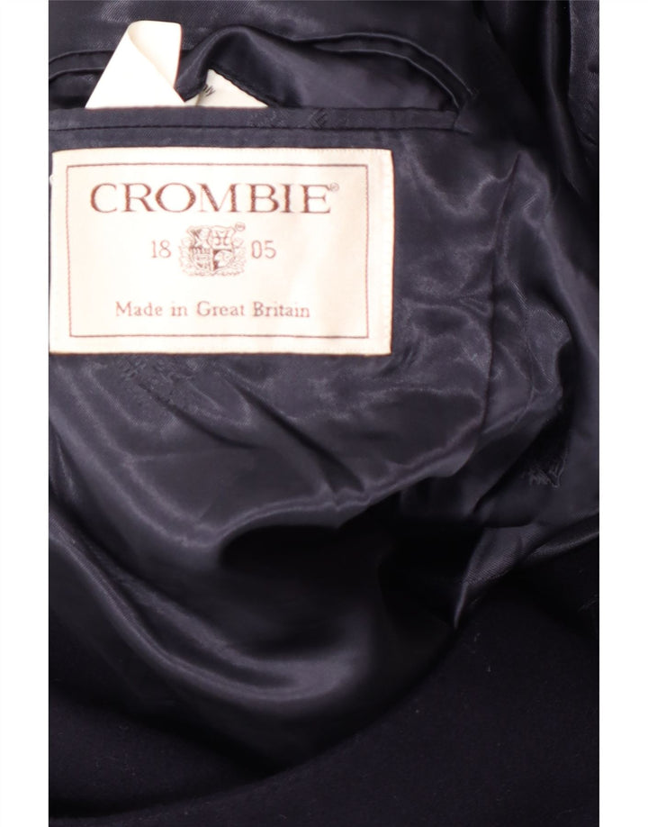 Мужское пальто CROMBIE UK 40, большое темно-синее, новое классическое шерстяное пальто