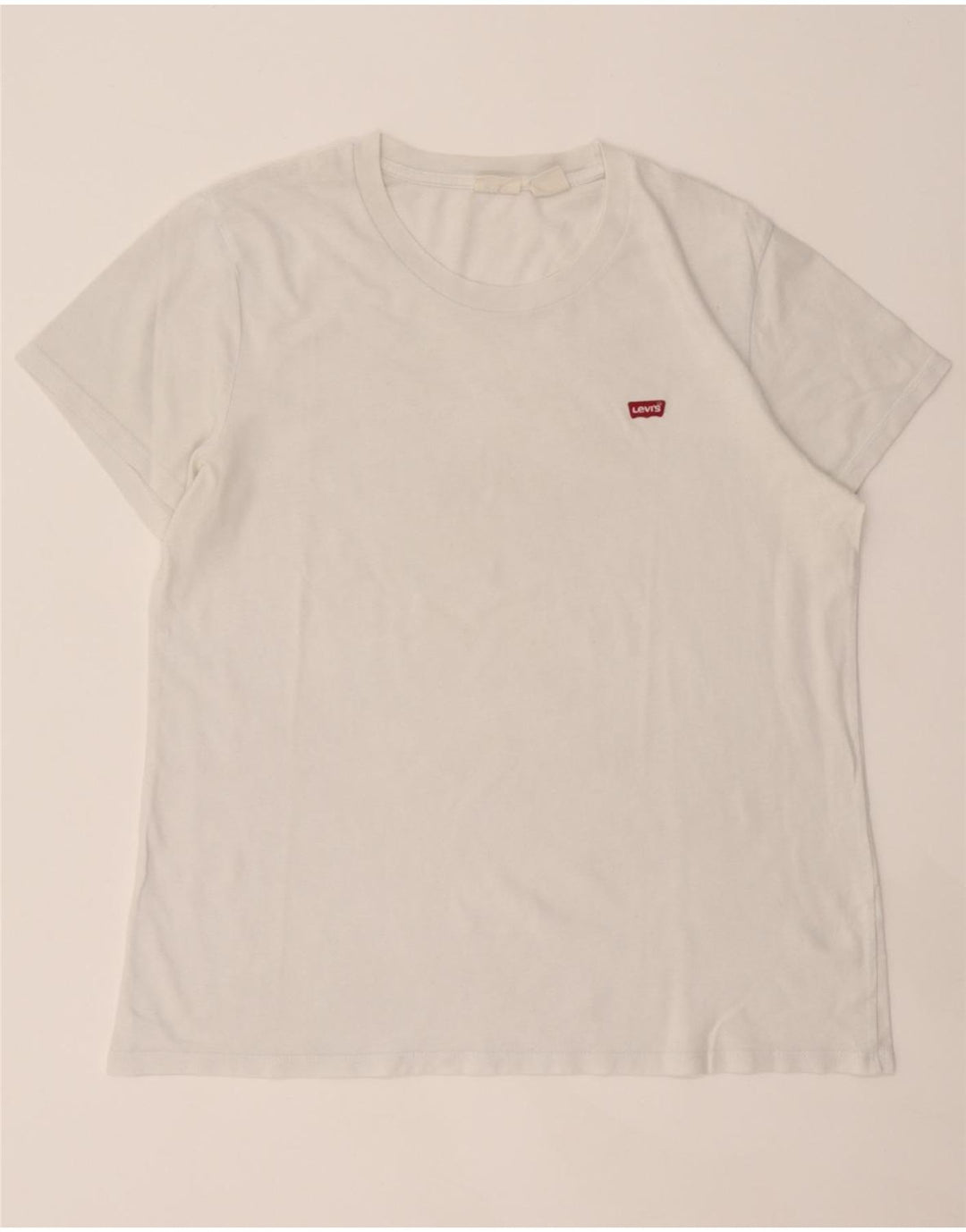 LEVI'S Womens T-Shirt Top UK 16 Large White Cotton Vintage Levi's and Second-Hand Levi's from Messina Hembry 